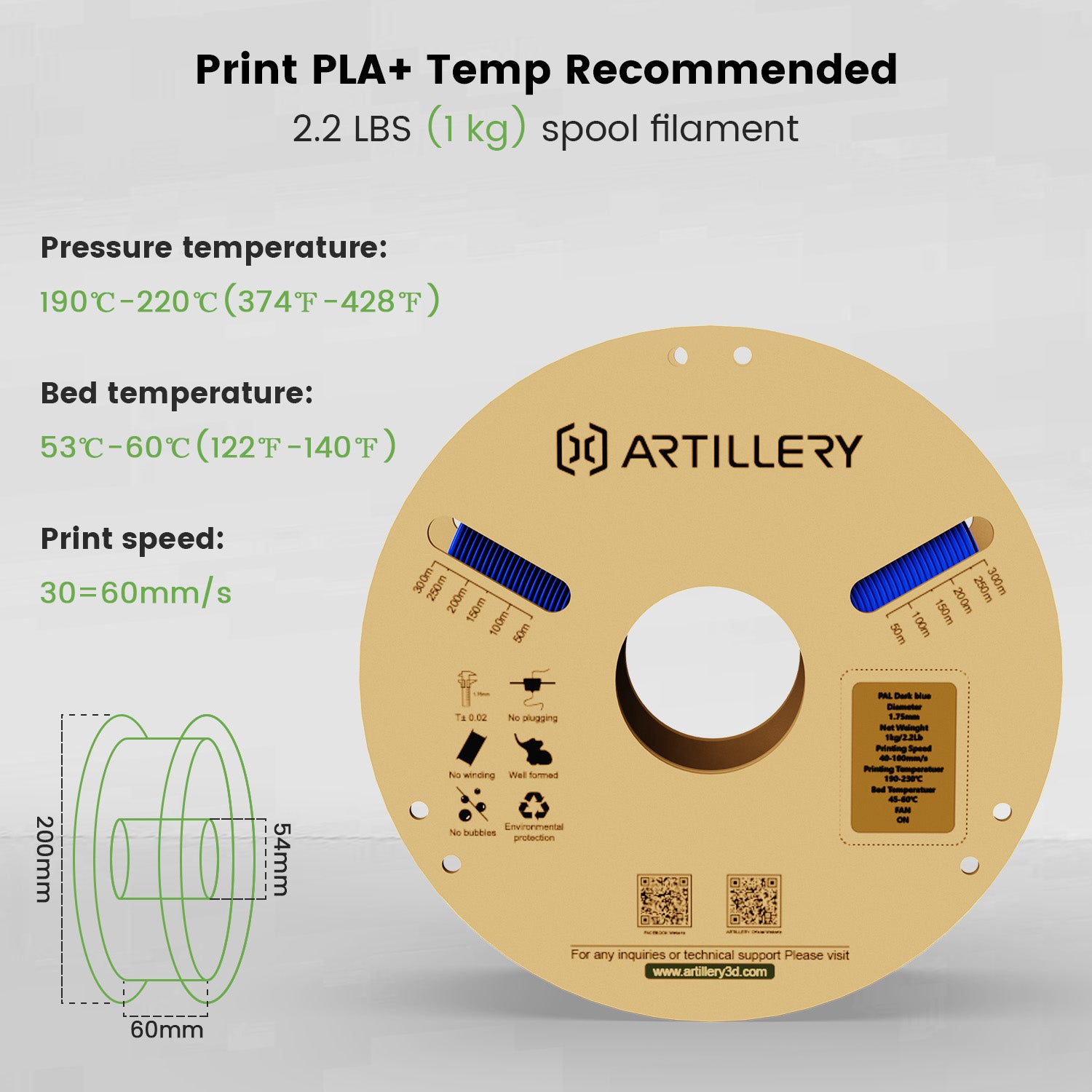 PLA 3D Printer Filament 1.75mm 2KG